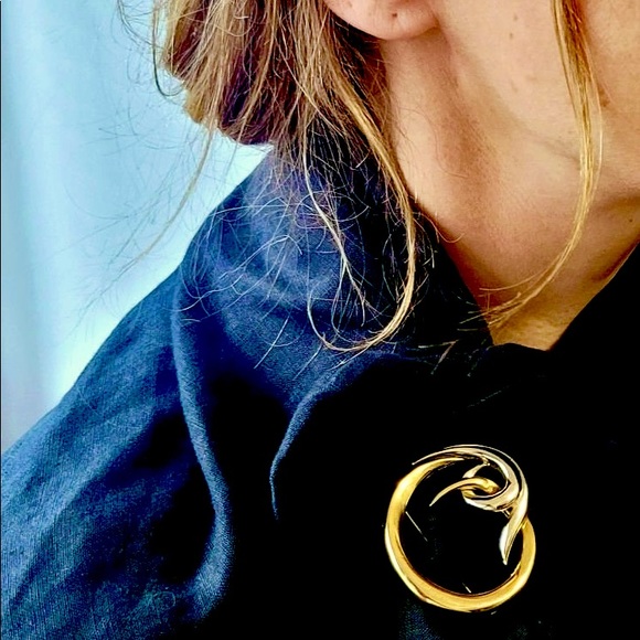 Lapor Chrome and Gold Tone Vintage Brooch. - Picture 6 of 6